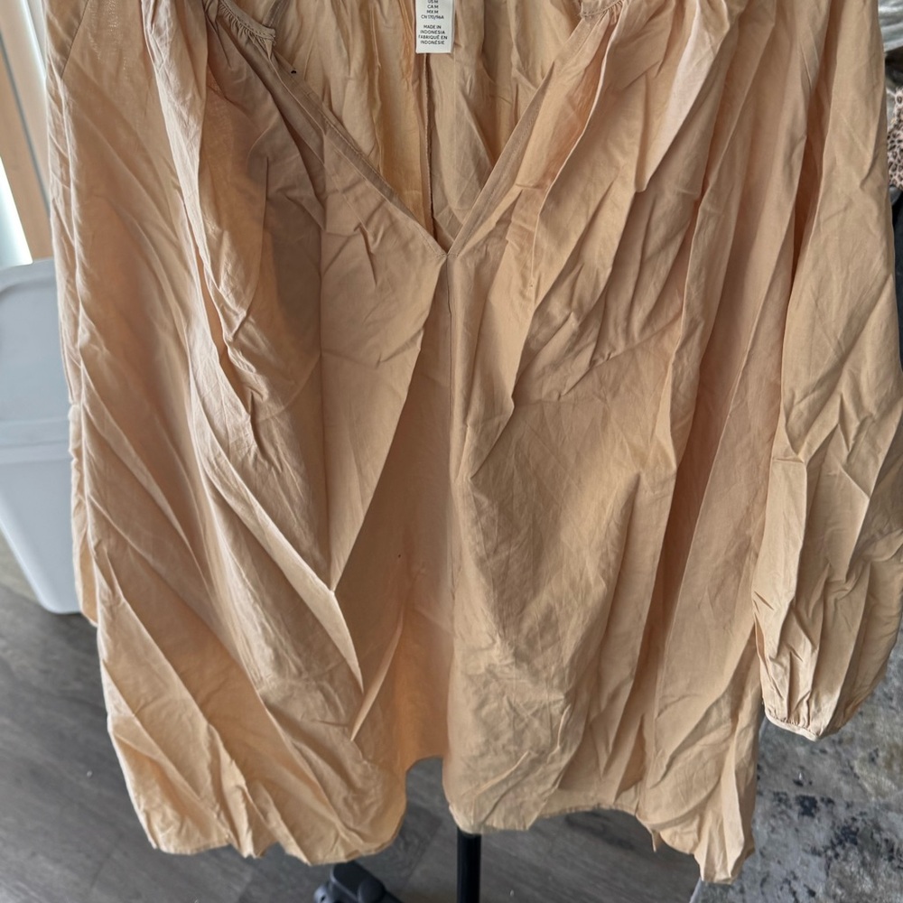 Women’s H&M Oversize Cotton Dress  Beige Size M NEW